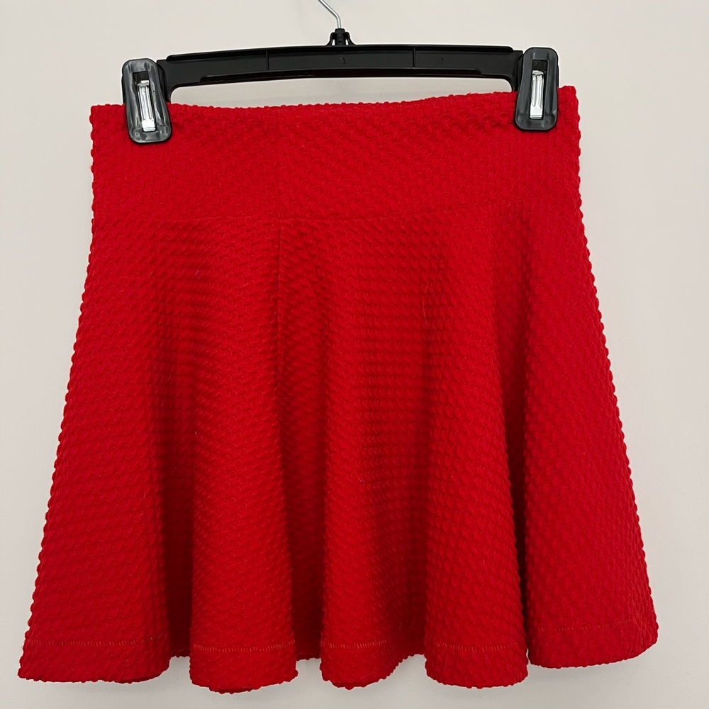 Cooperative red textured skater skirt, xs